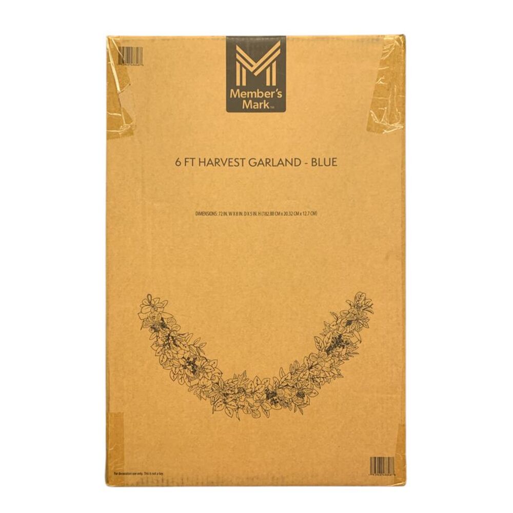 Member's Mark 6-Foot Seasonal Decorative Harvest Garland - Blue